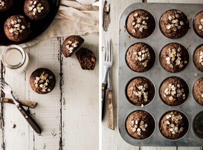 Chocolate oatmeal muffins