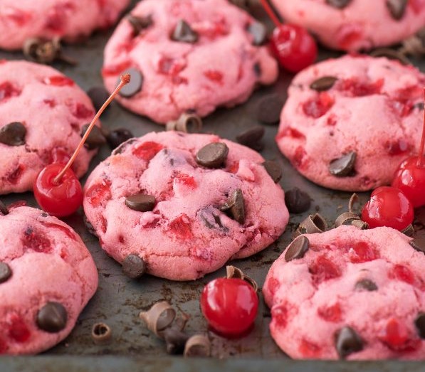 Maraschino Cherry Chocolate Chip Cookies recipe