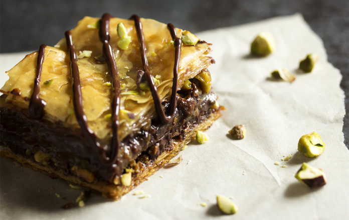 Rich Pistachio and Chocolate Baklava