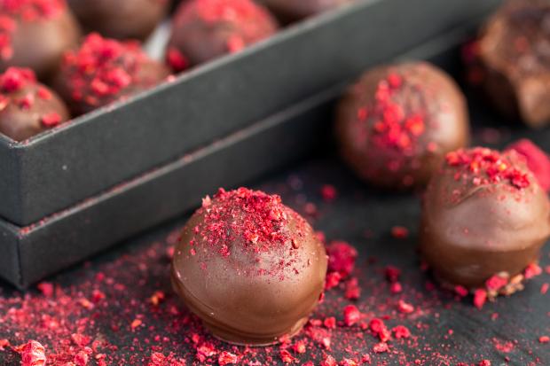 Vegan Chocolate Raspberry truffles