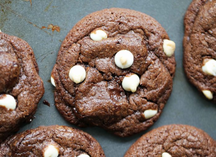 Chocolate Chocolate White Chocolate Chip Cookies recipe