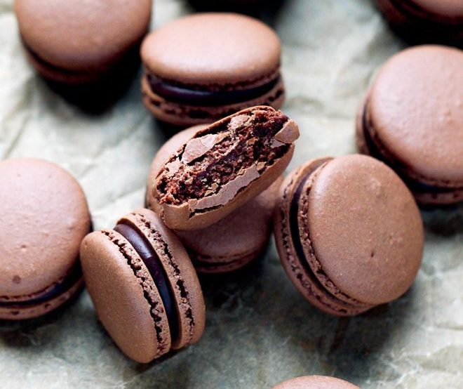 Chocolate Macarons with Chocolate Ganache Recipe